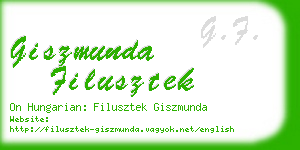 giszmunda filusztek business card